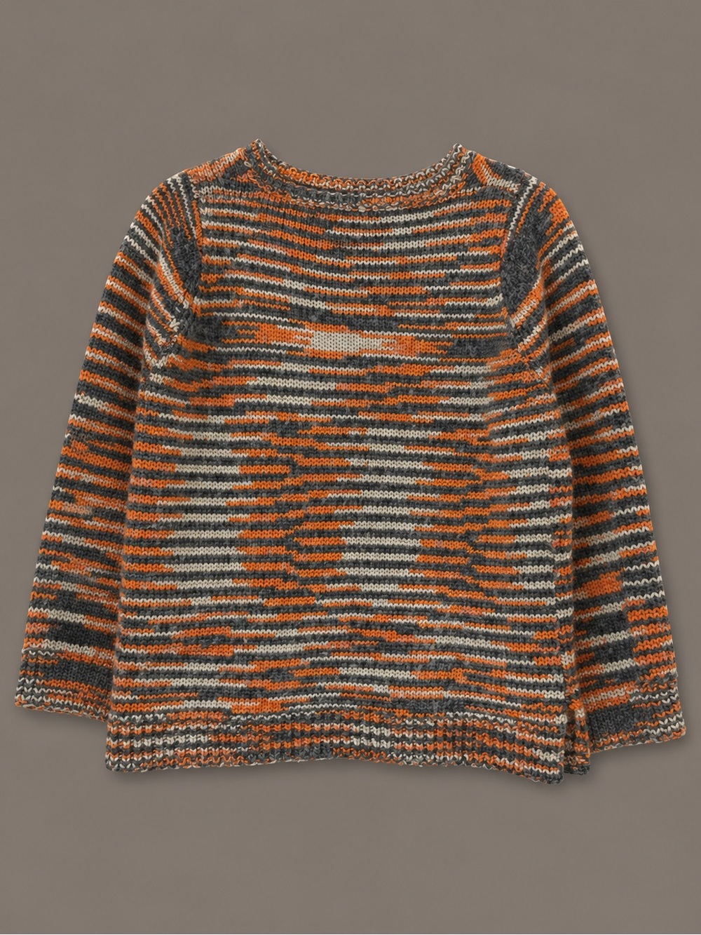 525 America Orange, Gray & Cream Marled Crewneck Sweater